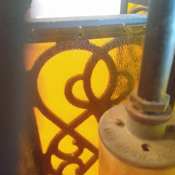 Vintage Spanish Revival Style Metal Ceiling Light with Acrylic/Plastic Panels - Picture 13 of 15